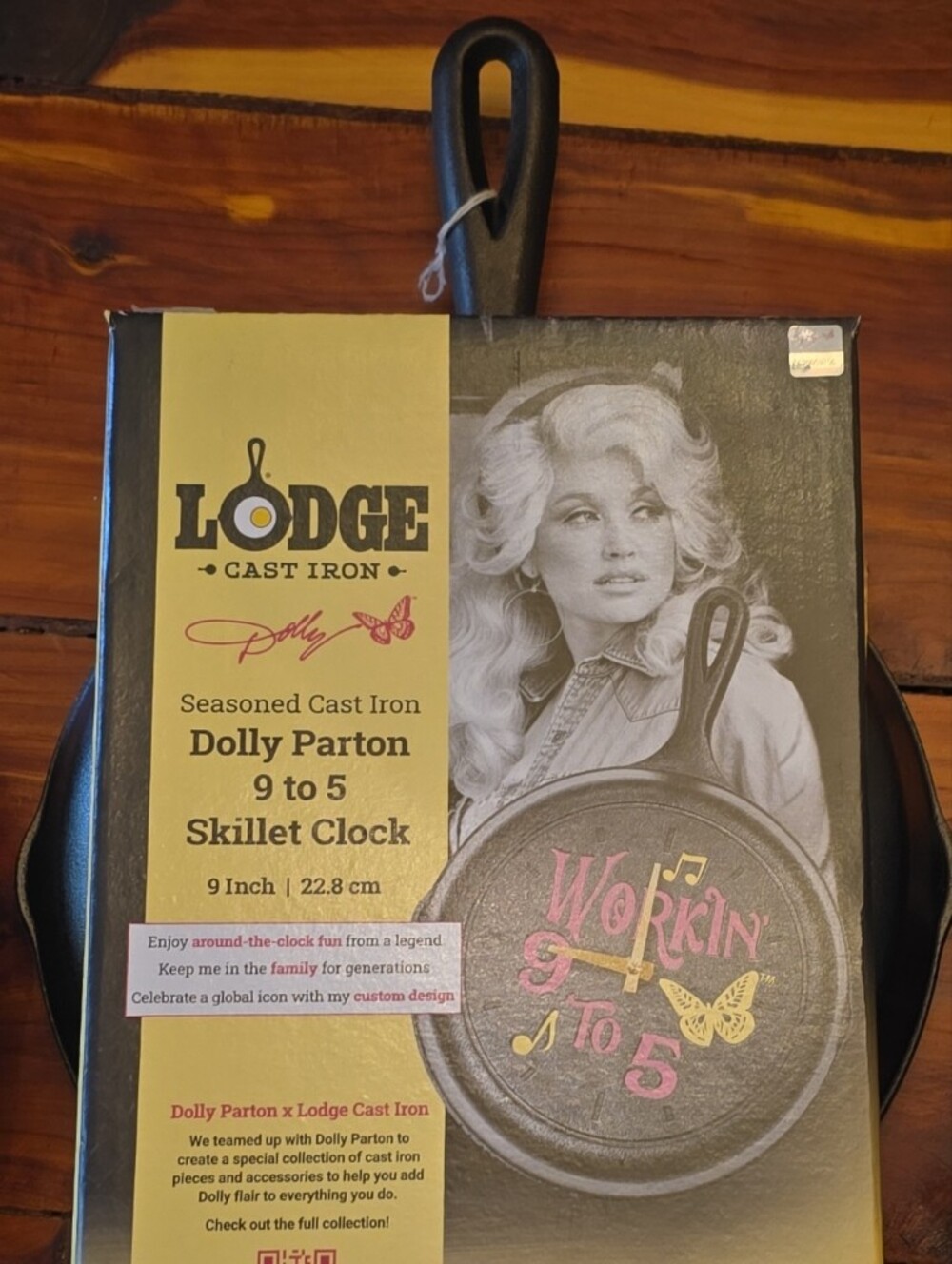 Lodge Dolly Parton 9 to 5 Cast Iron Skillet Wall Clock - Black